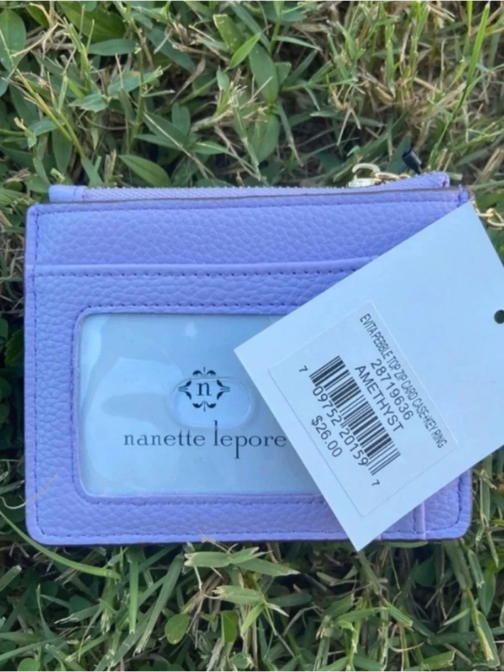 Nanette Lepore Lavender Leather Card & Key Holder